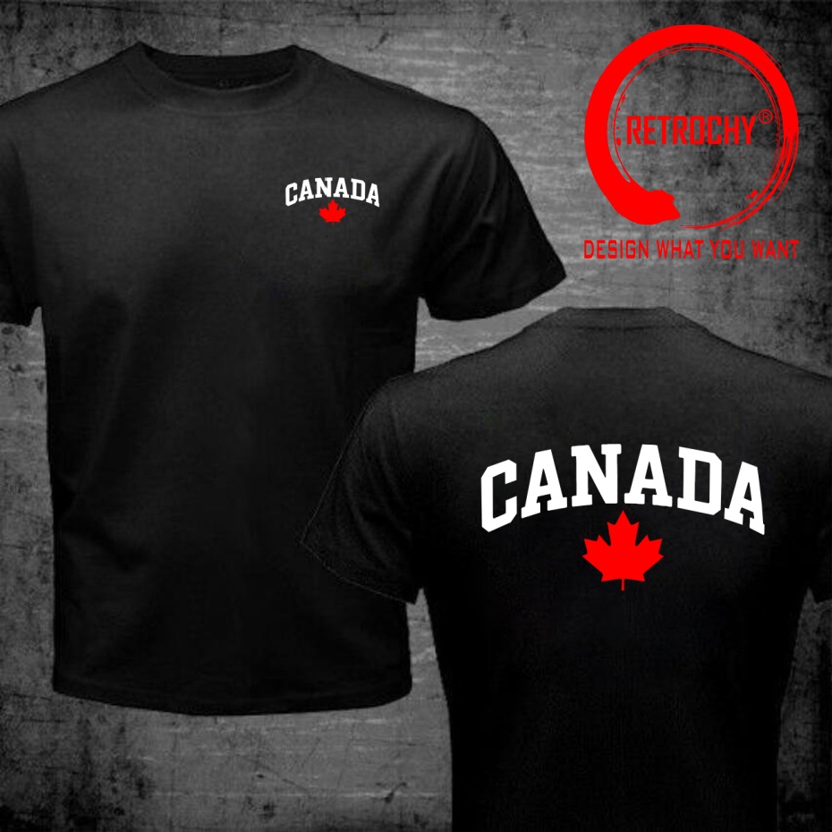 Street Fashion Canada - Koszulka męska z nadrukiem kanadyjskich liter,