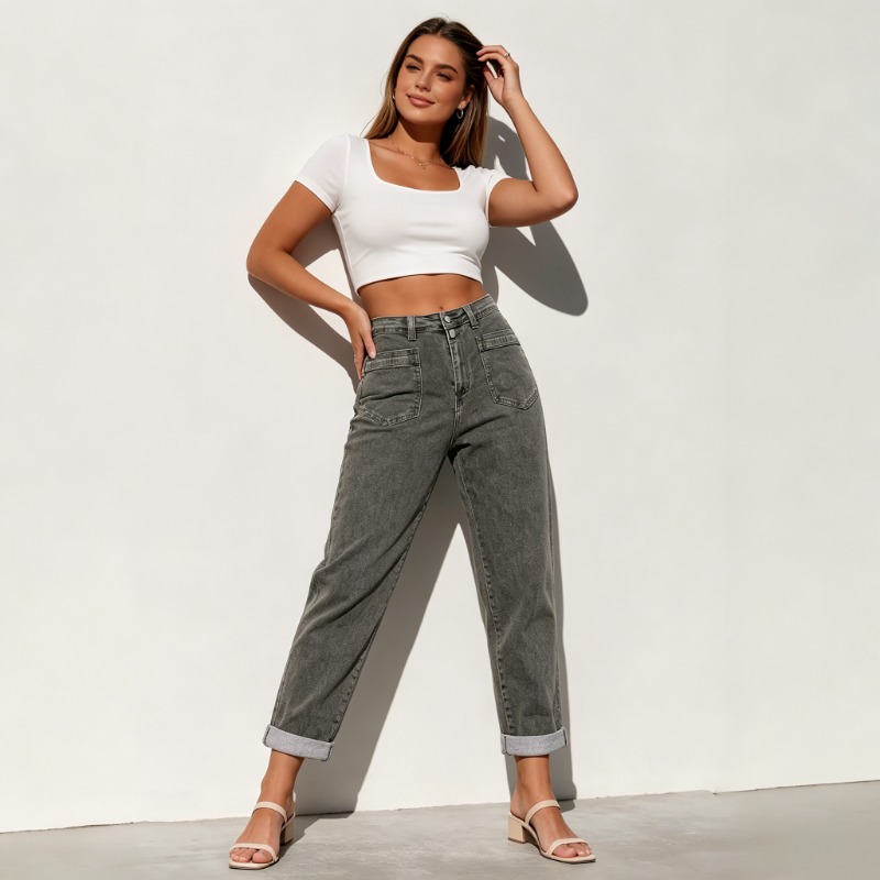 Street Fashion Jeans - Damskie jeansy plus size w stylu