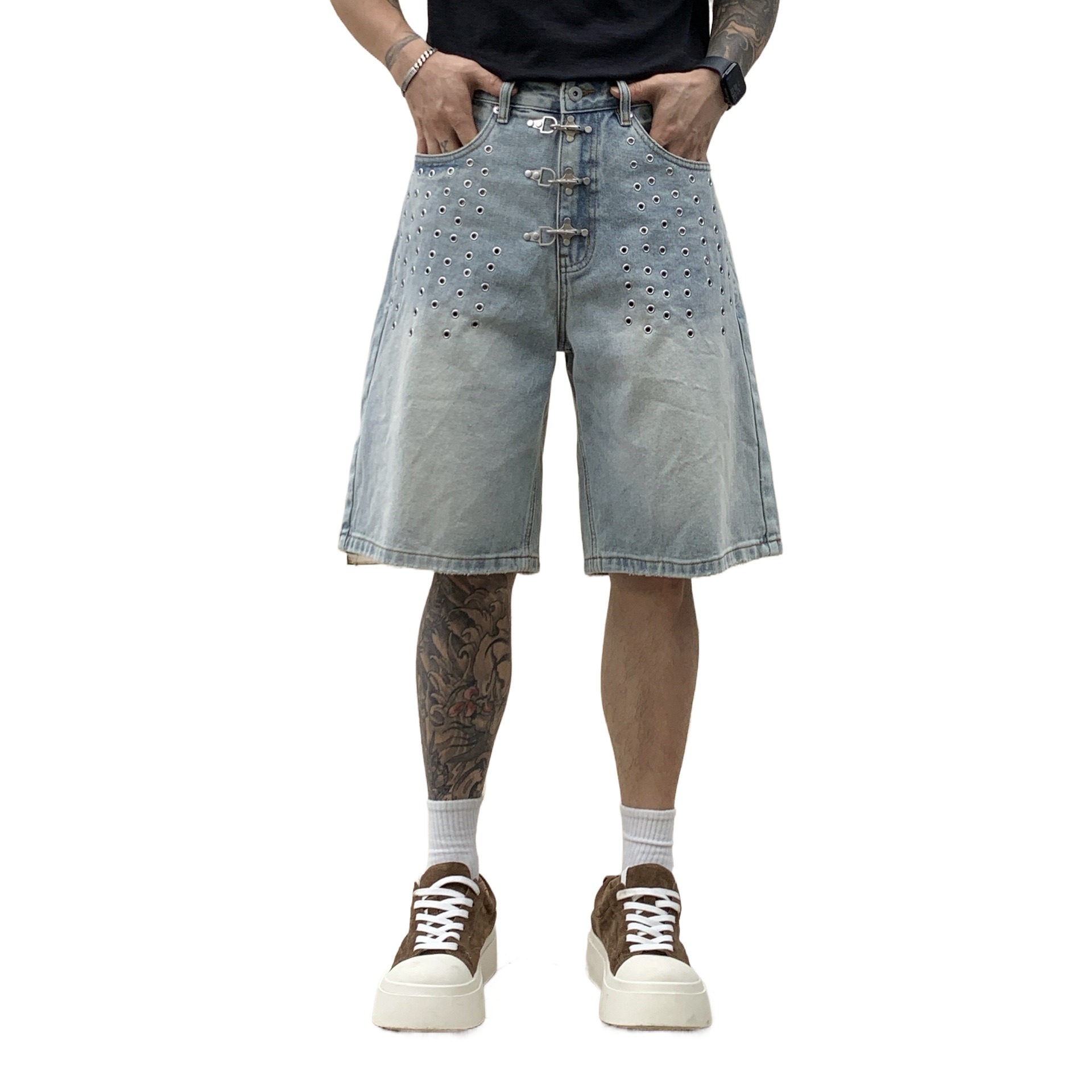 Street Fashion Jeans - Męskie luźne szorty jeansowe w stylu