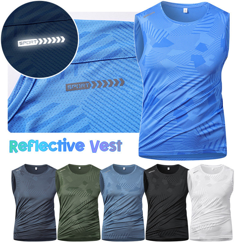 Reflective Jacket Running - Męska kamizelka odblaskowa do biegania, letnia,