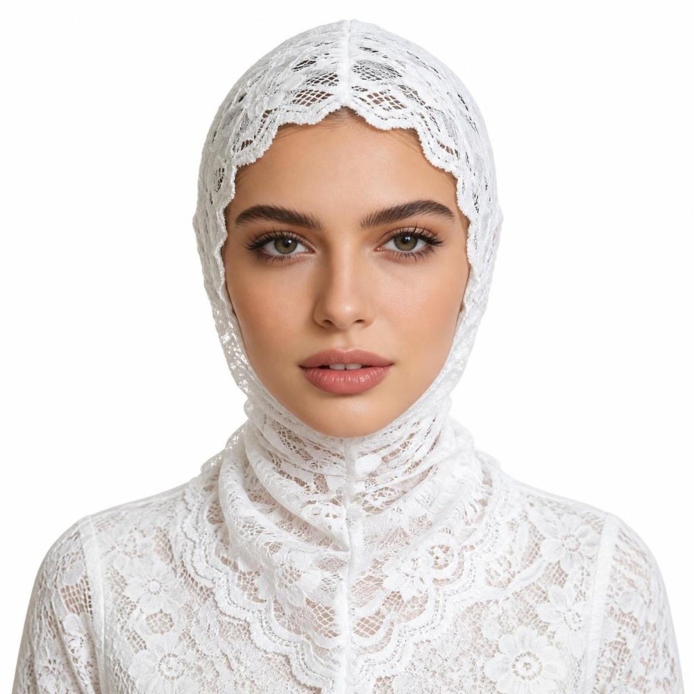 Street Fashion Hijab - Koronkowe ozdobne turbanowe czapki, ocieplacz na