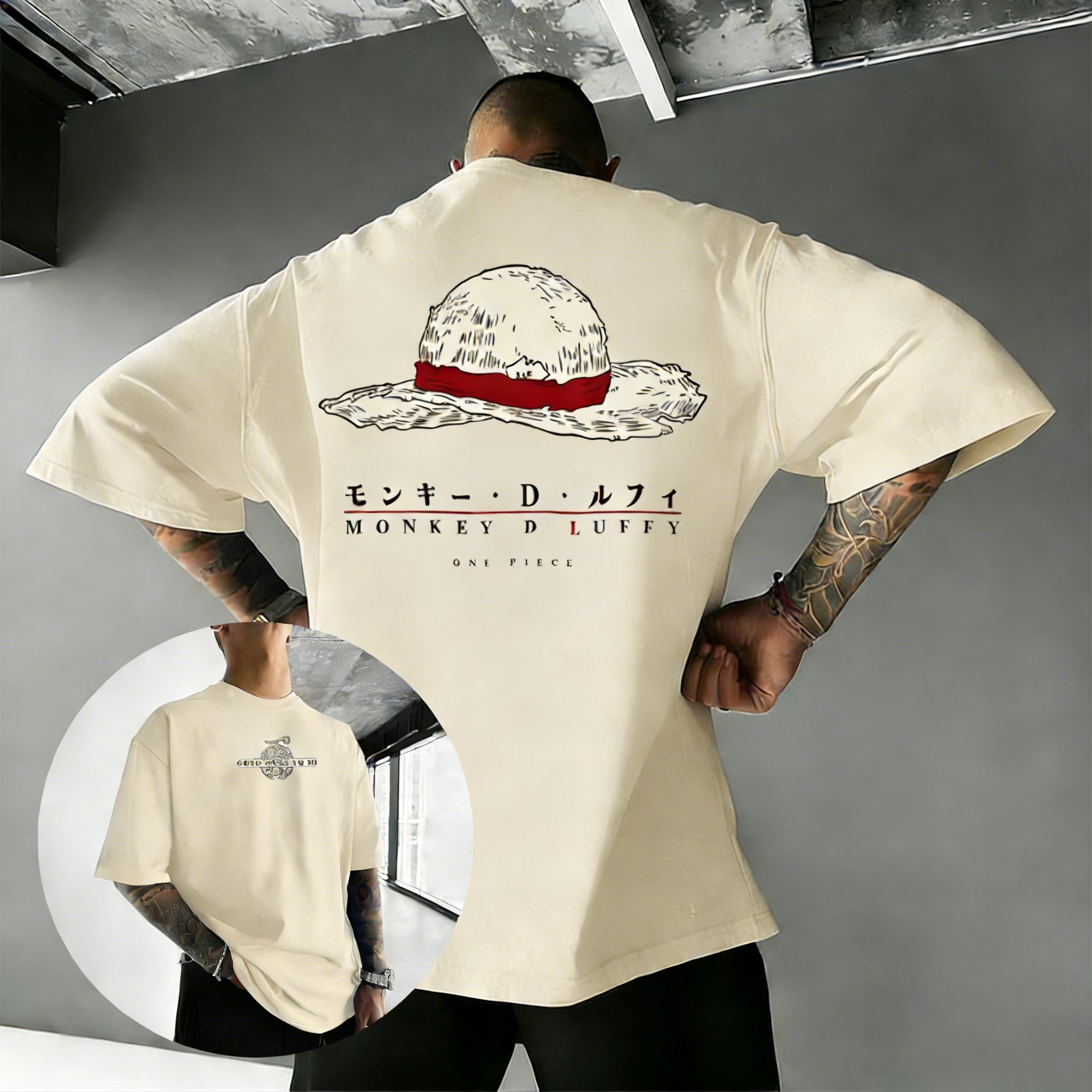 Street Fashion Hats - Koszulka One Piece Anime Luffy Męska