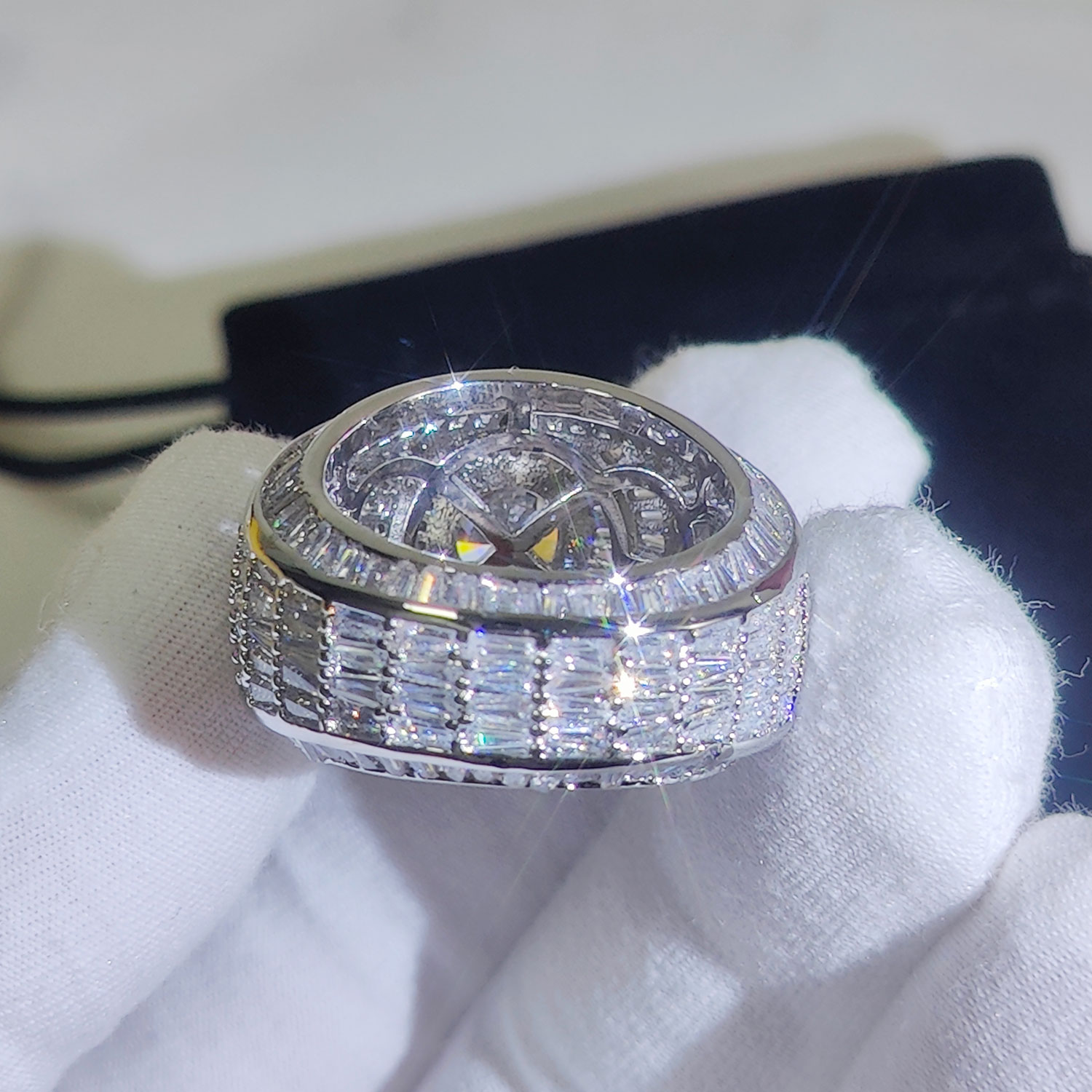 Street Fashion Rings - Srebrny / 18-karatowy pozłacany klaster Hip