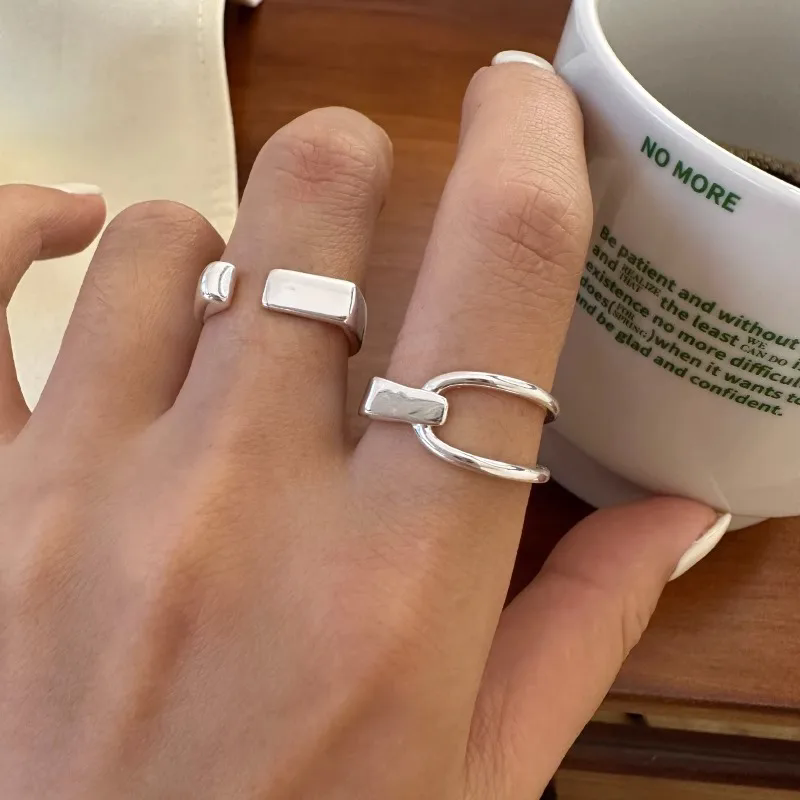 Street Fashion Rings - VENTFILLE 925 srebrne pierścionki INS moda