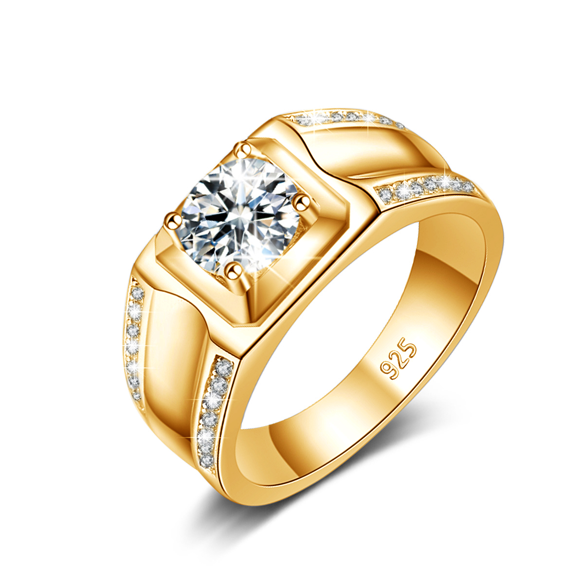Street Fashion Rings - Trendy 2025 luksusowe Moissanite pierścień mężczyźni