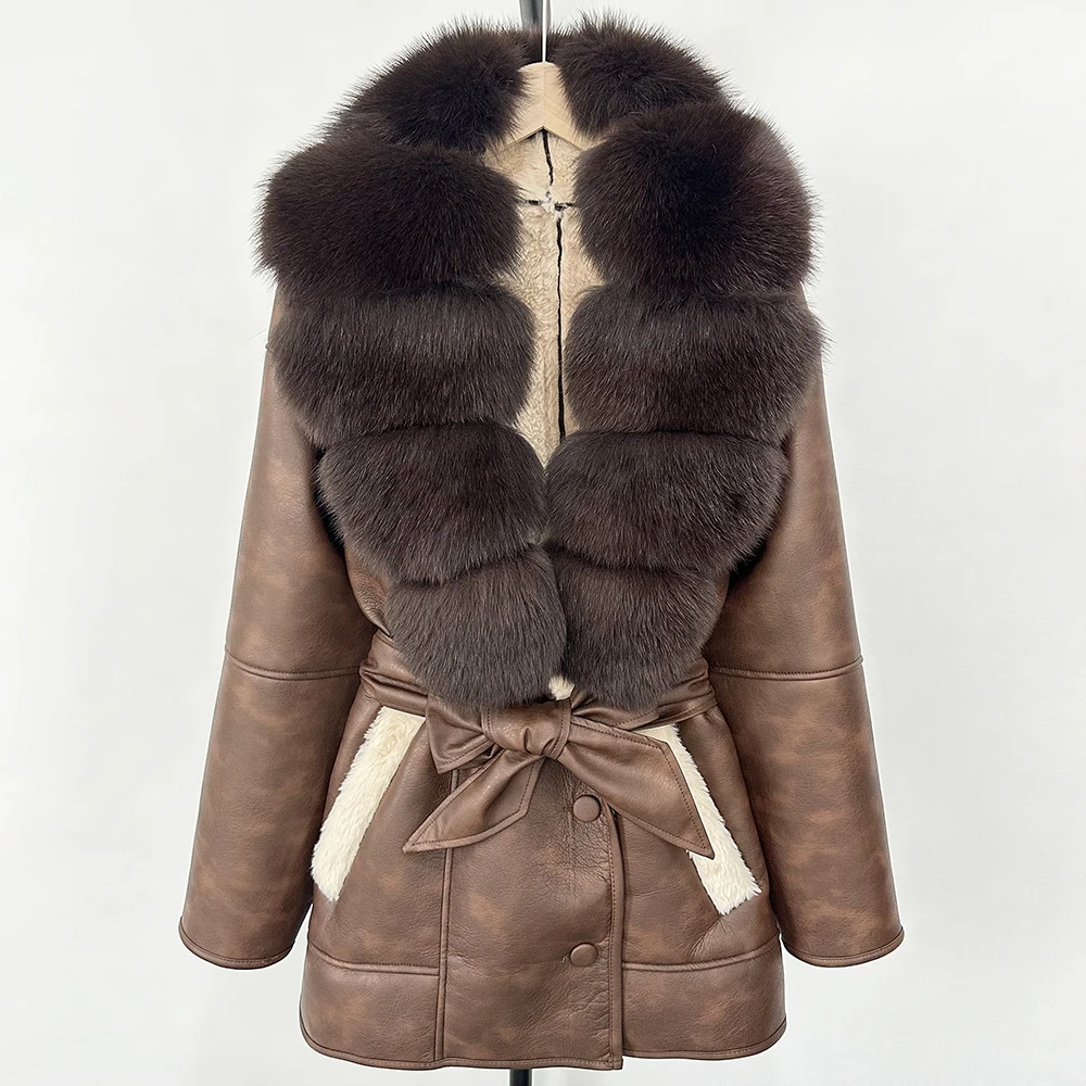 Street Fashion Store - Kurtka z futra jagnięcego w stylu