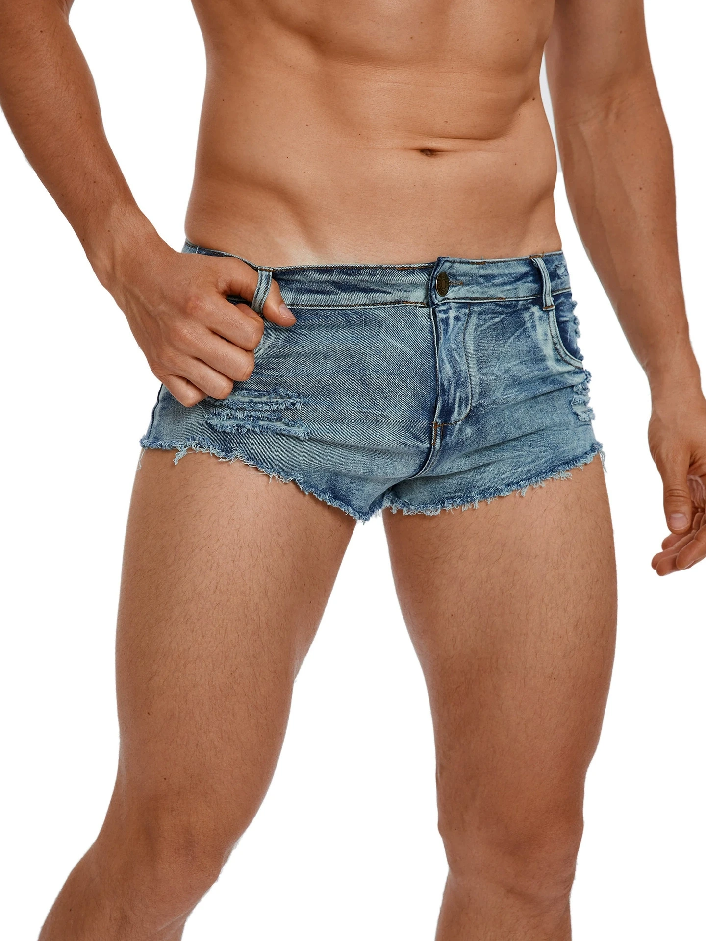 Street Fashion Jeans - Męskie szorty jeansowe z niskim stanem,