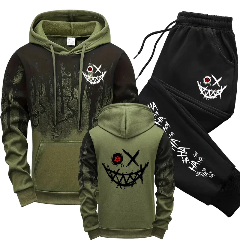 Street Fashion Outfit - Jesienno-zimowy męski codzienny sportowy komplet dresowy