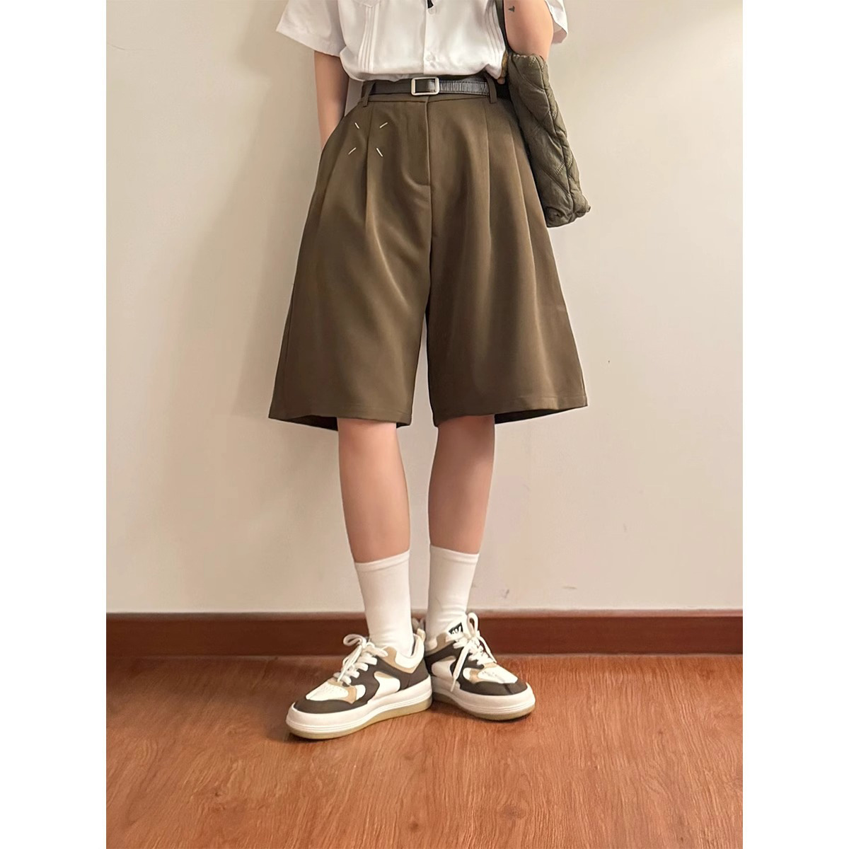 Street Fashion England - Męskie szorty streetwear vintage z szerokimi
