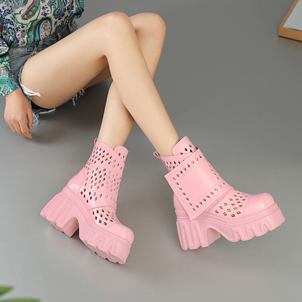 Nowe Damskie Różowe Botki na P – Street Fashion Outfit recenzja i cena
