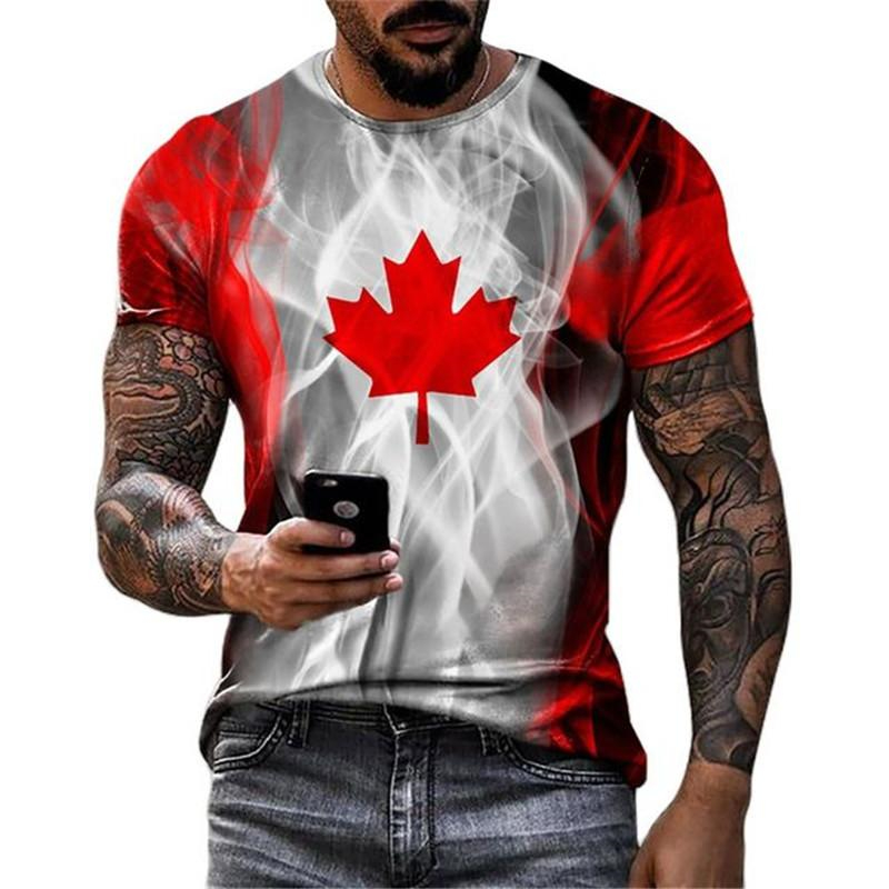 Retro Canada Flag T-shirt 3D P – Street Fashion Canada recenzja i cena