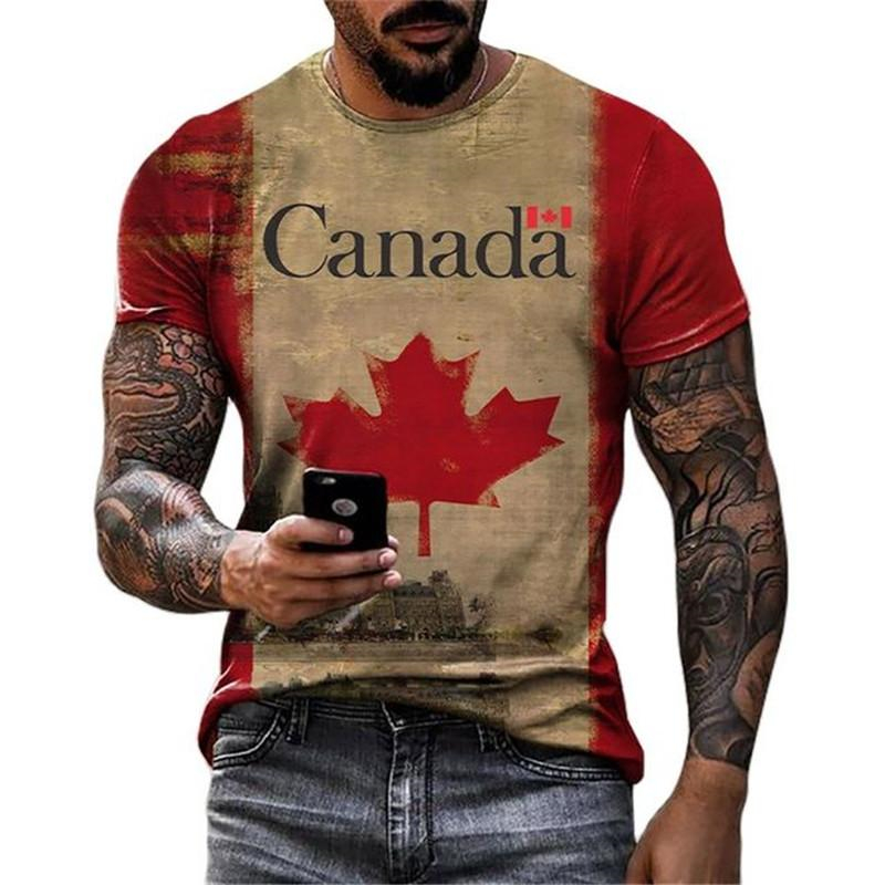 Retro Canada Flag T-shirt 3D P – Street Fashion Canada recenzja i cena