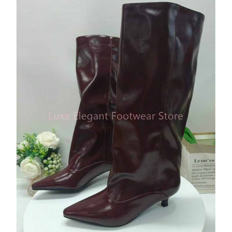 Burgundowe kozaki do kolan z o – Street Fashion Lady recenzja i cena