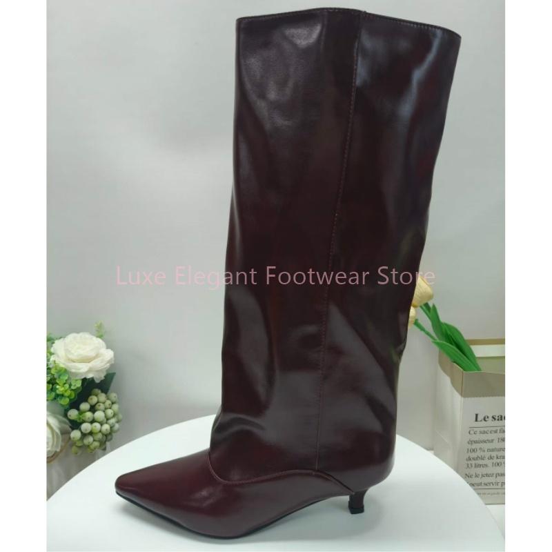 Burgundowe kozaki do kolan z o – Street Fashion Lady recenzja i cena