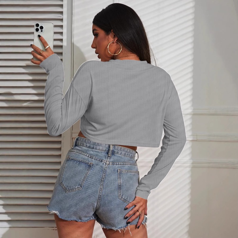 Damskie crop topy, gładkie, ci – Fashion Street Yoga recenzja i cena