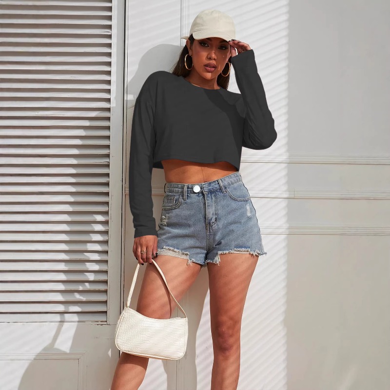 Damskie crop topy, gładkie, ci – Fashion Street Yoga recenzja i cena