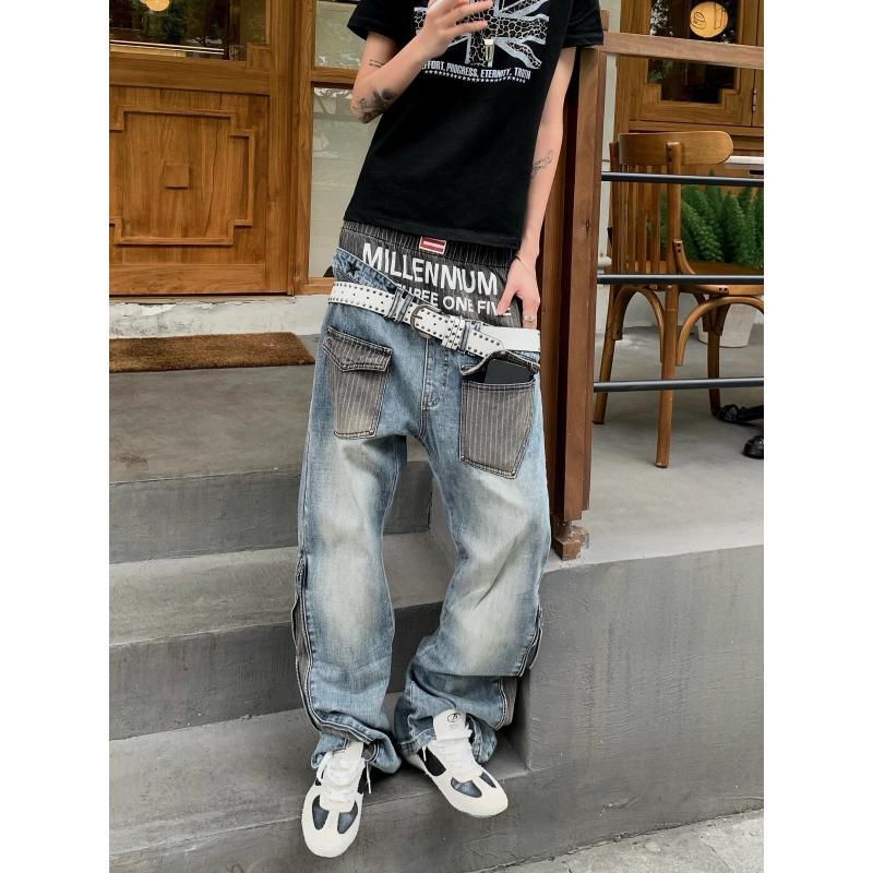 Męskie jeansy w patchworkowy w – Street Fashion England recenzja i cena