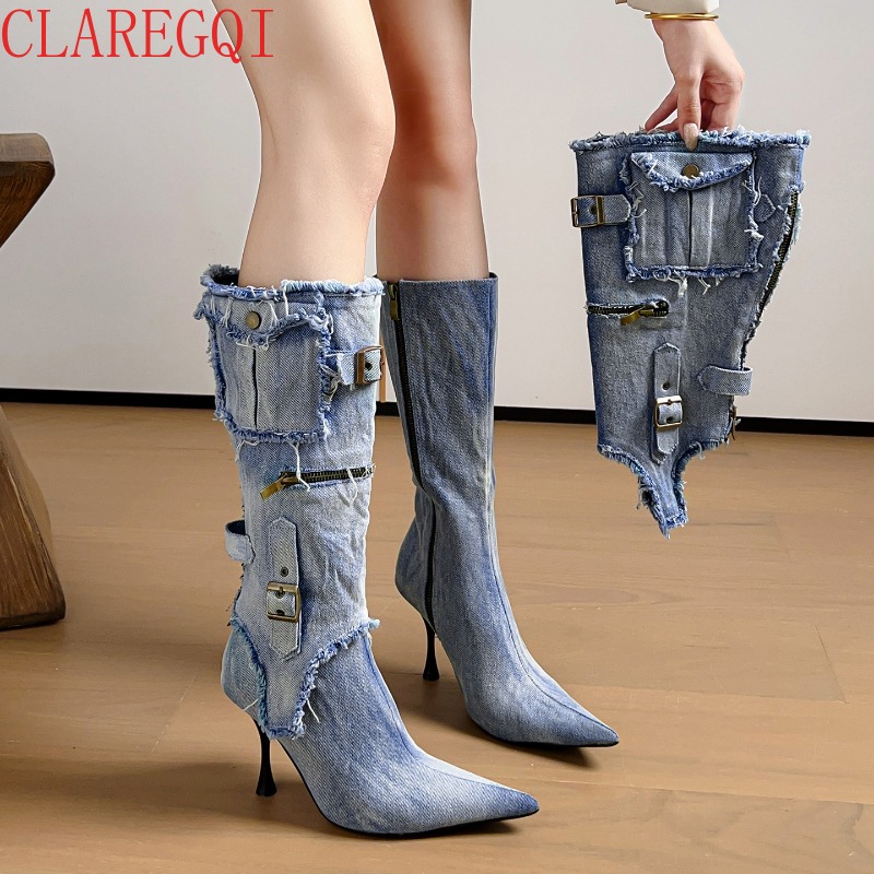 Damskie jesienne botki, modne, – Street Fashion Denim recenzja i cena