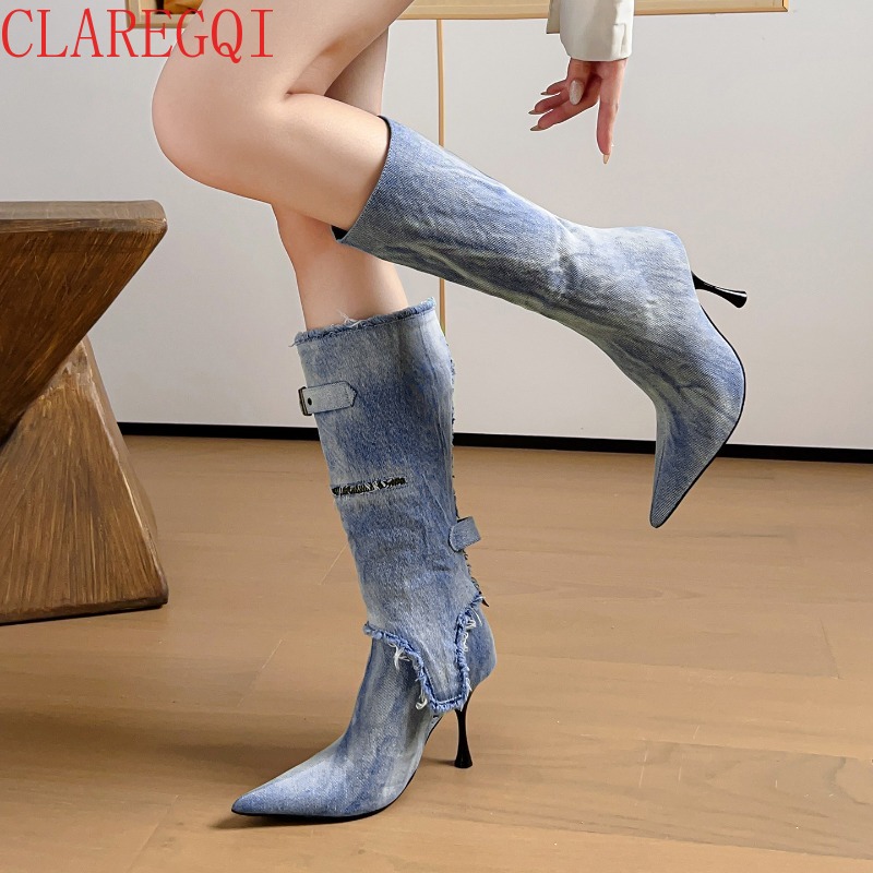 Damskie jesienne botki, modne, – Street Fashion Denim recenzja i cena