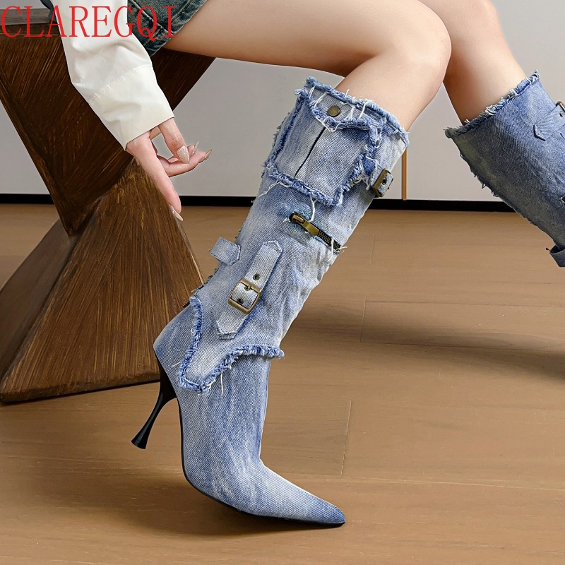 Damskie jesienne botki, modne, – Street Fashion Denim recenzja i cena