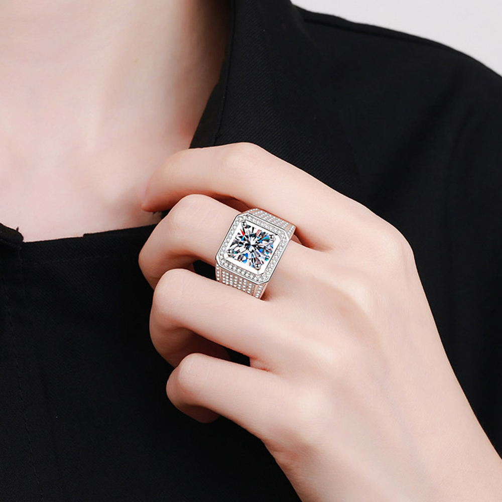 KNOBSPIN 5ct D kolor Moissanit – Street Fashion Rings recenzja i cena